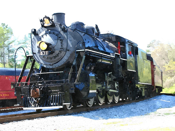 Tennessee Valley Railroad Engine 630 (watercolor)