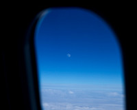 Moon rise seen from the flight